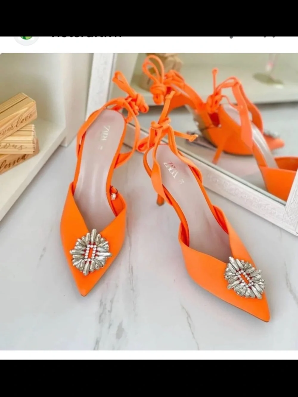 STUNNING New Zara Rhinstone Embellished Strappy Pointed Toes Heels. Sz 38/7.5/8 - Picture 7 of 16